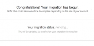 congratulations! your mcafee mxlogic migration has started